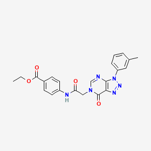 molecular formula C22H20N6O4 B2891471 ethyl 4-(2-(7-oxo-3-(m-tolyl)-3H-[1,2,3]triazolo[4,5-d]pyrimidin-6(7H)-yl)acetamido)benzoate CAS No. 893935-10-9