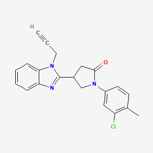 1-(3-Chloro-4-methylphenyl)-4-(1-prop-2-ynylbenzimidazol-2-yl)pyrrolidin-2-one