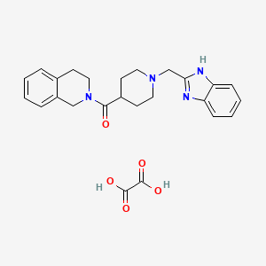 molecular formula C25H28N4O5 B2891473 (1-((1H-苯并[d]咪唑-2-基)甲基)哌啶-4-基)(3,4-二氢异喹啉-2(1H)-基)甲酮草酸盐 CAS No. 1351615-39-8