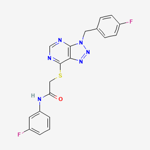 molecular formula C19H14F2N6OS B2891474 2-((3-(4-fluorobenzyl)-3H-[1,2,3]triazolo[4,5-d]pyrimidin-7-yl)thio)-N-(3-fluorophenyl)acetamide CAS No. 863457-68-5