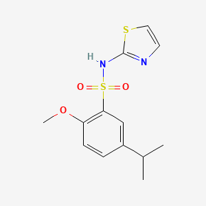 molecular formula C13H16N2O3S2 B2891485 5-isopropyl-2-methoxy-N-(1,3-thiazol-2-yl)benzenesulfonamide CAS No. 1374681-13-6