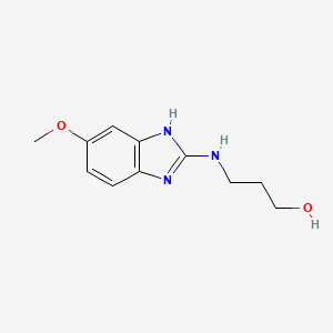 molecular formula C11H15N3O2 B2891489 3-(5-Methoxy-1H-benzoimidazol-2-ylamino)-propan-1-ol CAS No. 221014-03-5
