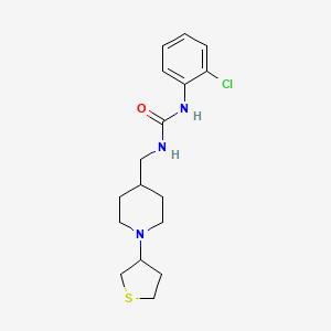 molecular formula C17H24ClN3OS B2891492 1-(2-氯苯基)-3-((1-(四氢噻吩-3-基)哌啶-4-基)甲基)脲 CAS No. 2034584-40-0