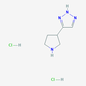 molecular formula C6H12Cl2N4 B2891499 4-Pyrrolidin-3-yl-2H-triazole;dihydrochloride CAS No. 2445786-11-6