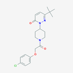 molecular formula C21H26ClN3O3 B2891505 6-Tert-butyl-2-[1-[2-(4-chlorophenoxy)acetyl]piperidin-4-yl]pyridazin-3-one CAS No. 2310159-45-4