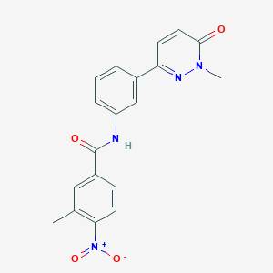 molecular formula C19H16N4O4 B2891526 3-methyl-N-(3-(1-methyl-6-oxo-1,6-dihydropyridazin-3-yl)phenyl)-4-nitrobenzamide CAS No. 899974-27-7