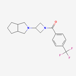 molecular formula C18H21F3N2O B2891530 [3-(3,3a,4,5,6,6a-Hexahydro-1H-cyclopenta[c]pyrrol-2-yl)azetidin-1-yl]-[4-(trifluoromethyl)phenyl]methanone CAS No. 2415523-51-0