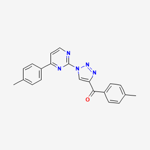 molecular formula C21H17N5O B2891550 (4-methylphenyl){1-[4-(4-methylphenyl)-2-pyrimidinyl]-1H-1,2,3-triazol-4-yl}methanone CAS No. 882747-54-8