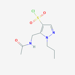 molecular formula C9H14ClN3O3S B2891553 5-(Acetamidomethyl)-1-propyl-1H-pyrazole-4-sulfonyl chloride CAS No. 1365961-31-4