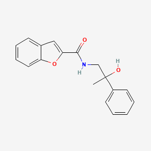 molecular formula C18H17NO3 B2891556 N-(2-hydroxy-2-phenylpropyl)benzofuran-2-carboxamide CAS No. 1351622-50-8