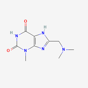 molecular formula C9H13N5O2 B2891568 8-[(Dimethylamino)methyl]-3-methyl-1,3,7-trihydropurine-2,6-dione CAS No. 868143-58-2