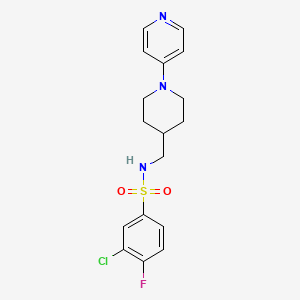 molecular formula C17H19ClFN3O2S B2891575 3-氯-4-氟-N-((1-(吡啶-4-基)哌啶-4-基)甲基)苯磺酰胺 CAS No. 2034319-49-6