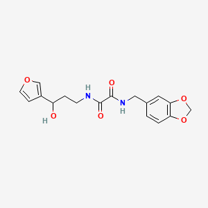 molecular formula C17H18N2O6 B2891576 N1-(benzo[d][1,3]dioxol-5-ylmethyl)-N2-(3-(furan-3-yl)-3-hydroxypropyl)oxalamide CAS No. 1428352-13-9