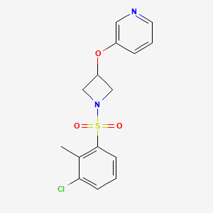 molecular formula C15H15ClN2O3S B2891580 3-((1-((3-Chloro-2-methylphenyl)sulfonyl)azetidin-3-yl)oxy)pyridine CAS No. 1903685-93-7