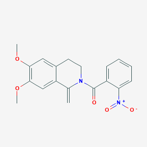 molecular formula C19H18N2O5 B289159 2-{2-Nitrobenzoyl}-6,7-dimethoxy-1-methylene-1,2,3,4-tetrahydroisoquinoline 