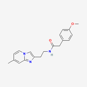 molecular formula C19H21N3O2 B2891590 2-(4-methoxyphenyl)-N-(2-(7-methylimidazo[1,2-a]pyridin-2-yl)ethyl)acetamide CAS No. 868978-00-1