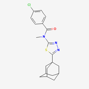 molecular formula C20H22ClN3OS B2891597 N-[5-(1-金刚烷基)-1,3,4-噻二唑-2-基]-4-氯-N-甲基苯甲酰胺 CAS No. 392321-04-9