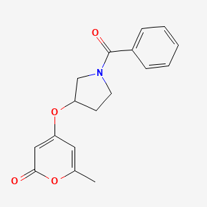 molecular formula C17H17NO4 B2891601 4-((1-benzoylpyrrolidin-3-yl)oxy)-6-methyl-2H-pyran-2-one CAS No. 1795363-62-0