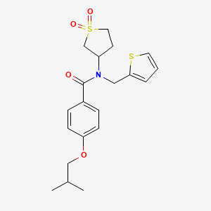 molecular formula C20H25NO4S2 B2891603 N-(1,1-dioxothiolan-3-yl)-4-(2-methylpropoxy)-N-(thiophen-2-ylmethyl)benzamide CAS No. 620565-68-6