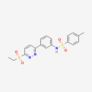 molecular formula C19H19N3O4S2 B2891605 N-[3-(6-ethylsulfonylpyridazin-3-yl)phenyl]-4-methylbenzenesulfonamide CAS No. 1002484-00-5