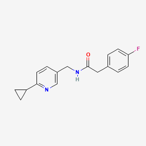 molecular formula C17H17FN2O B2891610 N-((6-环丙基吡啶-3-基)甲基)-2-(4-氟苯基)乙酰胺 CAS No. 2309727-86-2