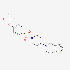 molecular formula C19H21F3N2O3S2 B2891620 5-(1-((4-(Trifluoromethoxy)phenyl)sulfonyl)piperidin-4-yl)-4,5,6,7-tetrahydrothieno[3,2-c]pyridine CAS No. 2034362-15-5
