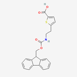 molecular formula C22H19NO4S B2891622 5-[2-(9H-芴-9-基甲氧羰基氨基)乙基]噻吩-2-甲酸 CAS No. 2490418-63-6