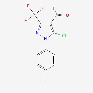 molecular formula C12H8ClF3N2O B2891623 5-Chloro-1-(4-methylphenyl)-3-(trifluoromethyl)pyrazole-4-carbaldehyde CAS No. 1152978-14-7