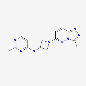 molecular formula C15H18N8 B2891624 N,2-二甲基-N-(1-{3-甲基-[1,2,4]三唑并[4,3-b]哒嗪-6-基}氮杂环丁-3-基)嘧啶-4-胺 CAS No. 2198667-06-8