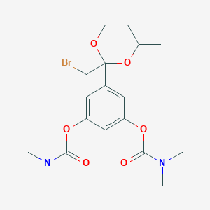 molecular formula C18H25BrN2O6 B289164 3-[2-(Bromomethyl)-4-methyl-1,3-dioxan-2-yl]-5-{[(dimethylamino)carbonyl]oxy}phenyl dimethylcarbamate 