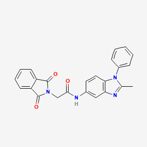 molecular formula C24H18N4O3 B2891642 2-(1,3-二氧代异吲哚啉-2-基)-N-(2-甲基-1-苯基-1H-苯并[d]咪唑-5-基)乙酰胺 CAS No. 476298-68-7