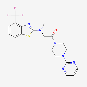 molecular formula C19H19F3N6OS B2891648 2-(甲基(4-(三氟甲基)苯并[d]噻唑-2-基)氨基)-1-(4-(嘧啶-2-基)哌嗪-1-基)乙酮 CAS No. 1396680-34-4