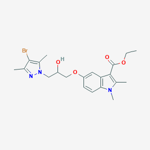 molecular formula C21H26BrN3O4 B289165 ethyl 5-[3-(4-bromo-3,5-dimethyl-1H-pyrazol-1-yl)-2-hydroxypropoxy]-1,2-dimethyl-1H-indole-3-carboxylate 