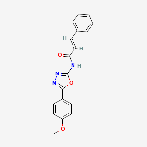 molecular formula C18H15N3O3 B2891651 N-(5-(4-methoxyphenyl)-1,3,4-oxadiazol-2-yl)cinnamamide CAS No. 131548-12-4