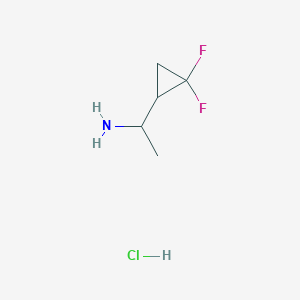 molecular formula C5H10ClF2N B2891652 1-(2,2-Difluorocyclopropyl)ethan-1-amine hydrochloride CAS No. 1909336-13-5