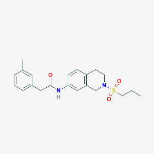 molecular formula C21H26N2O3S B2891660 N-(2-(propylsulfonyl)-1,2,3,4-tetrahydroisoquinolin-7-yl)-2-(m-tolyl)acetamide CAS No. 954708-85-1