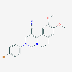 molecular formula C21H20BrN3O2 B289167 3-(4-bromophenyl)-9,10-dimethoxy-3,4,6,7-tetrahydro-2H-pyrimido[6,1-a]isoquinoline-1-carbonitrile 