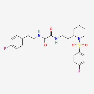 molecular formula C23H27F2N3O4S B2891679 N1-(4-氟苯乙基)-N2-(2-(1-((4-氟苯基)磺酰基)哌啶-2-基)乙基)草酰胺 CAS No. 898449-97-3