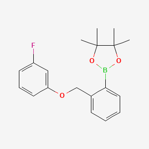 molecular formula C19H22BFO3 B2891680 2-(2-((3-Fluorophenoxy)methyl)phenyl)-4,4,5,5-tetramethyl-1,3,2-dioxaborolane CAS No. 2246780-16-3
