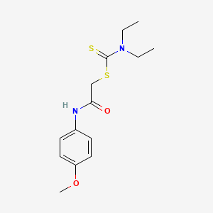 molecular formula C14H20N2O2S2 B2891706 2-((4-Methoxyphenyl)amino)-2-oxoethyl diethylcarbamodithioate CAS No. 105859-04-9