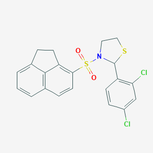 molecular formula C21H17Cl2NO2S2 B289173 2-(2,4-Dichlorophenyl)-3-(1,2-dihydroacenaphthylen-3-ylsulfonyl)-1,3-thiazolidine 