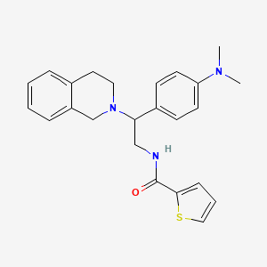 molecular formula C24H27N3OS B2891733 N-(2-(3,4-dihydroisoquinolin-2(1H)-yl)-2-(4-(dimethylamino)phenyl)ethyl)thiophene-2-carboxamide CAS No. 946244-09-3