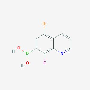 molecular formula C9H6BBrFNO2 B2891740 5-溴-8-氟喹啉-7-硼酸 CAS No. 2377606-20-5