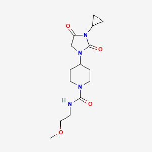 4-(3-cyclopropyl-2,4-dioxoimidazolidin-1-yl)-N-(2-methoxyethyl)piperidine-1-carboxamide