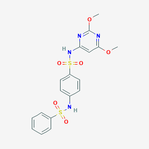 molecular formula C18H18N4O6S2 B289176 N-(2,6-dimethoxy-4-pyrimidinyl)-4-[(phenylsulfonyl)amino]benzenesulfonamide 