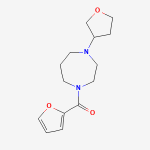 molecular formula C14H20N2O3 B2891775 呋喃-2-基(4-(四氢呋喃-3-基)-1,4-二氮杂环-1-基)甲酮 CAS No. 2320458-64-6