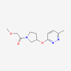 molecular formula C12H17N3O3 B2891777 2-Methoxy-1-(3-((6-methylpyridazin-3-yl)oxy)pyrrolidin-1-yl)ethanone CAS No. 2034476-92-9