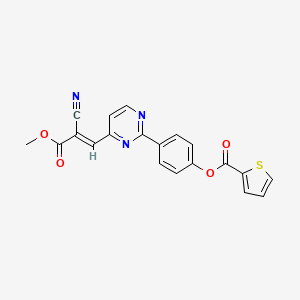 molecular formula C20H13N3O4S B2891799 [4-[4-[(E)-2-cyano-3-methoxy-3-oxoprop-1-enyl]pyrimidin-2-yl]phenyl] thiophene-2-carboxylate CAS No. 477871-08-2