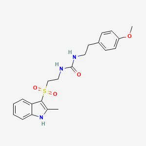 molecular formula C21H25N3O4S B2891812 1-(4-methoxyphenethyl)-3-(2-((2-methyl-1H-indol-3-yl)sulfonyl)ethyl)urea CAS No. 946219-18-7