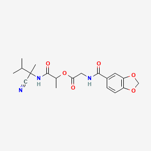 molecular formula C19H23N3O6 B2891833 1-[(1-cyano-1,2-dimethylpropyl)carbamoyl]ethyl 2-[(2H-1,3-benzodioxol-5-yl)formamido]acetate CAS No. 1111472-84-4